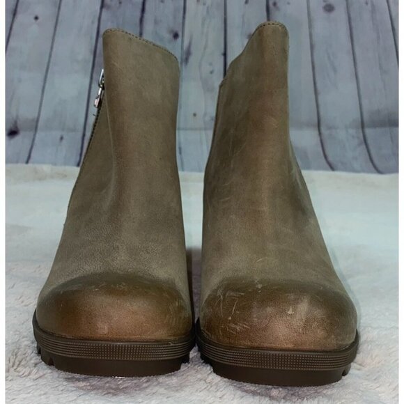 SOREL Women’s Joan Of Arctic Wedge II Zip Boot Brown Leather Size 10 - Picture 2 of 9